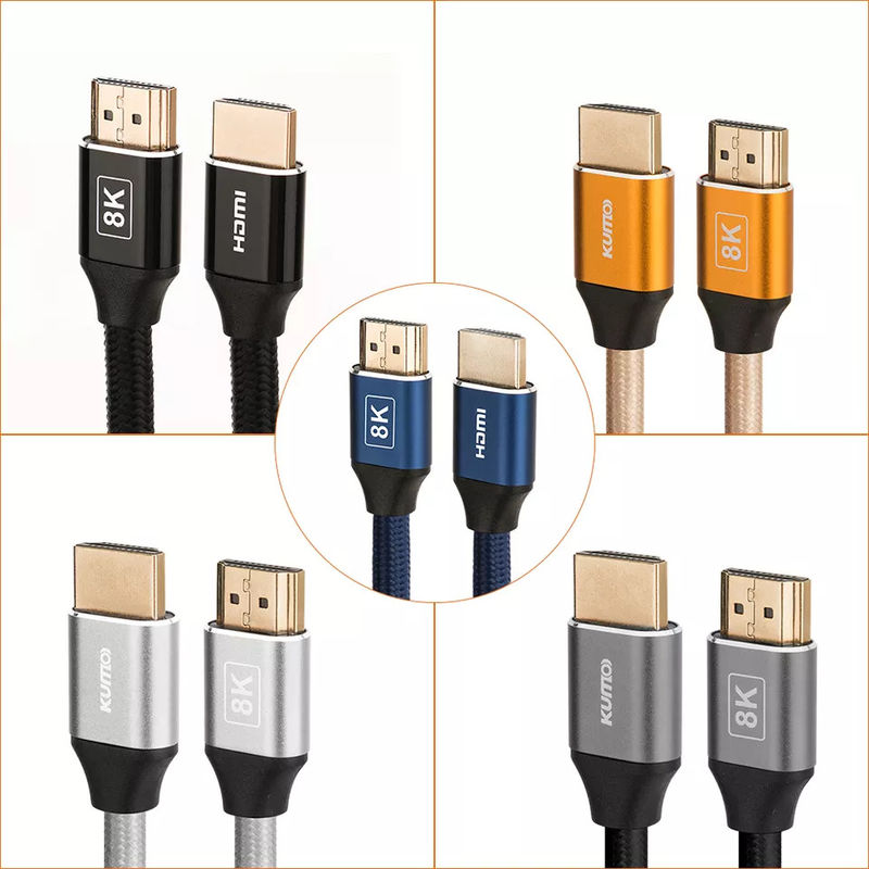 تست HDR TDR 48 گیگابیت بر ثانیه با روکش طلا کابل 4k HDMI 120 هرتز از اترنت 3D 4K HDTV پشتیبانی می کند
