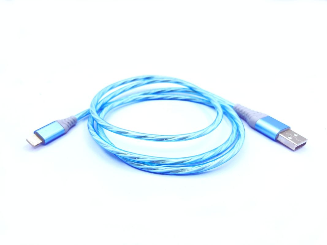 کابل شارژ سریع 3 در 1 نوع C 3A LED رنگارنگ کابل USB شارژر لایتنینگ کابل چشمک زن