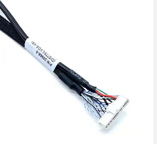 برنامه های الکترونیکی LVDs سفارشی سیاه سیم هارمنی LCD کابل مونتاژ برای صفحه نمایش