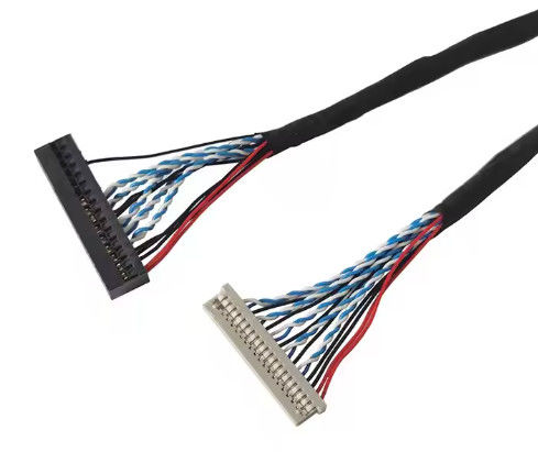 100% تست 1.25mm 2.0mm Pitch 20 30 40 پین کانکتور LVDS سیم محافظ LCD نمایش کابل مونتاژ
