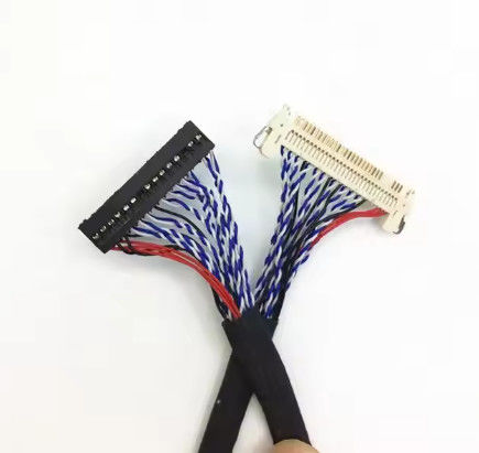 100% تست 1.25mm 2.0mm Pitch 20 30 40 پین کانکتور LVDS سیم محافظ LCD نمایش کابل مونتاژ