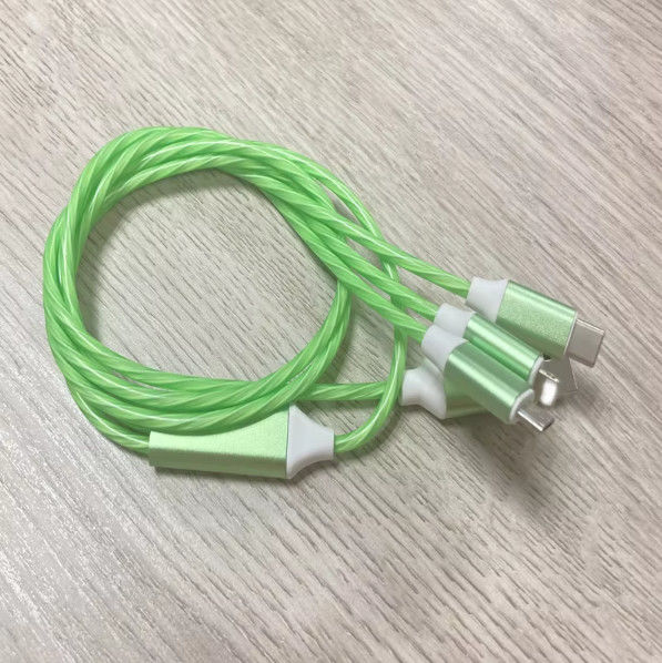 فروش گرم قیمت کارخانه 3 در 1 کابل USB برای روشن شدن در شب و انتقال تاریخ کابل درخشان