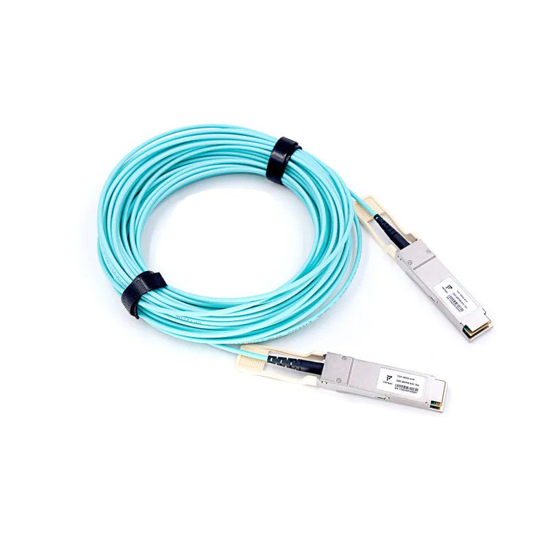 مونتاژ کابل QSFP-40G 100G 200G 1m 2m 3m 5m 10m OM2 OM3 OM4 AOC فیبر نوری فعال کابل سفارشی QSFP+ QSFP28 QSFP56 QSFP-DD