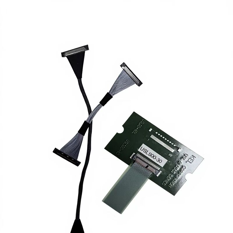 USLS20-30-010-B کابل LVDS Micro Coax 30 پین برای انتقال با سرعت بالا با تجمع سفارشی 0.4mm Pitch