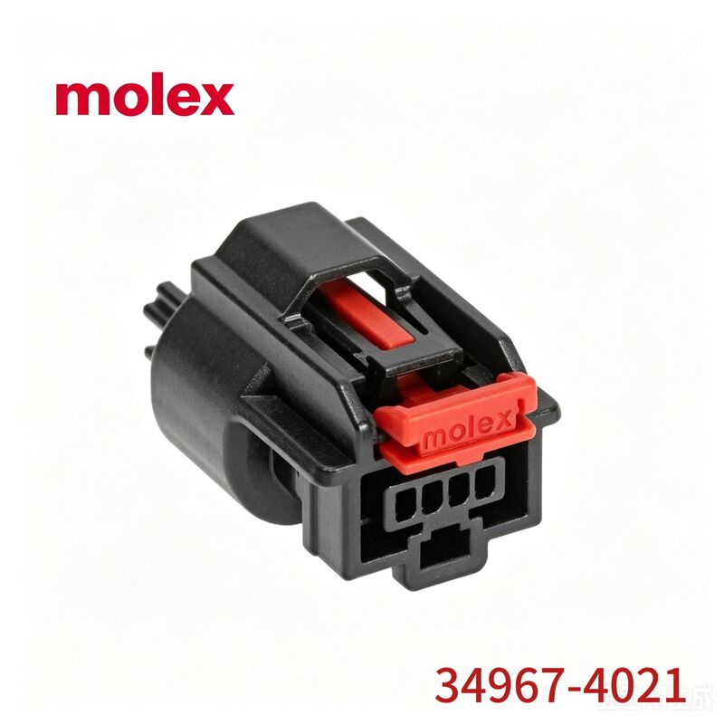 Molex 34967-4021 4-Pin سیاه اتصالات اتومبیل خانه با کليپ قفل قرمز، اصل Molex اتصالات